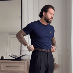 Camiseta PN307904 Básica Oscuro Para Hombre